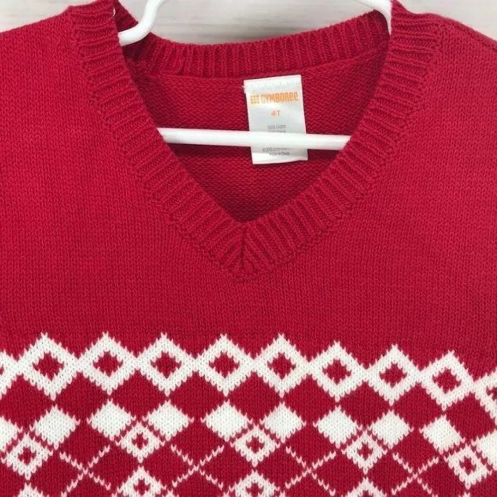 Gymboree Red & White Pullover‎ 4t Sweater Vest